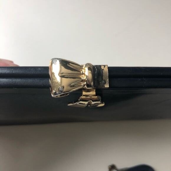 Leather Clutch and Coin Purse Navy Vintage 2 Piece - Picture 4 of 10